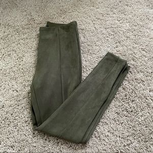 LOFT Olive Green Suede Pants Size M